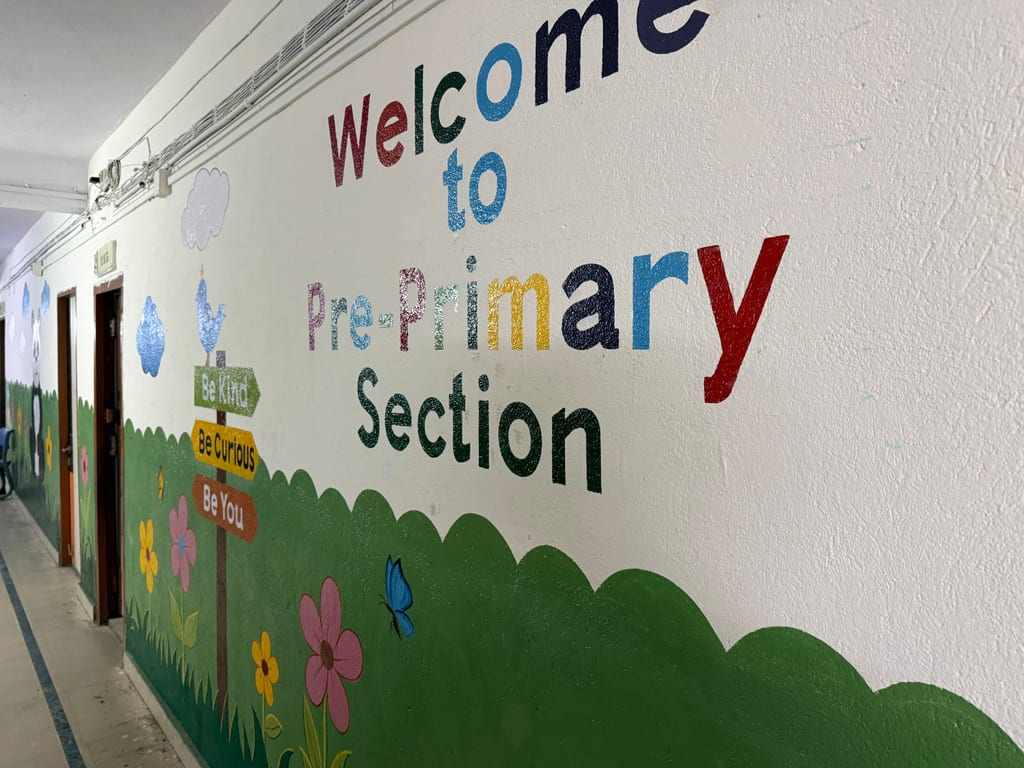 Welcome wall of the Pre-Primary section